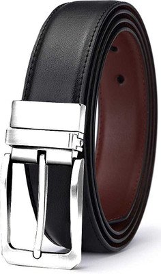 ShopGlobal Men Casual Black Texas Leatherite, Artificial Leather Belt
