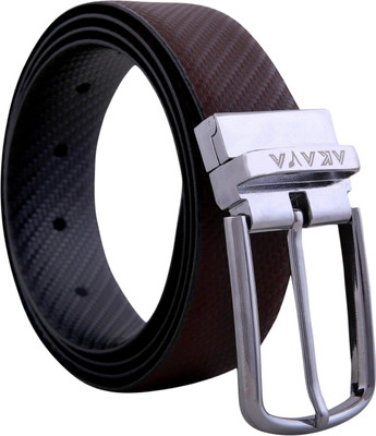 akava Men Casual, Evening, Formal, Party Black, Brown Artificial Leather Reversible Belt