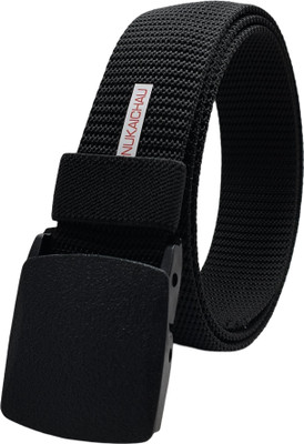 NUKAICHAU Men Casual, Evening, Party Black Nylon Belt
