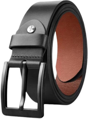 LOOPA Men Casual, Evening, Formal, Party Black Genuine Leather Belt