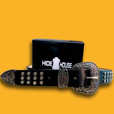 HideHouse Men Casual, Party, Evening Black Genuine Leather Belt