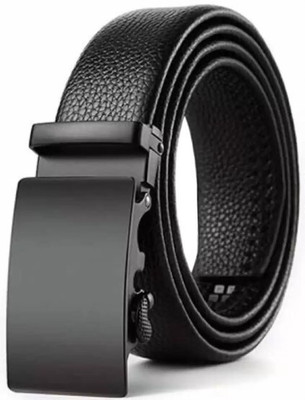 ShopGlobal Men Casual Black Artificial Leather, Texas Leatherite Belt