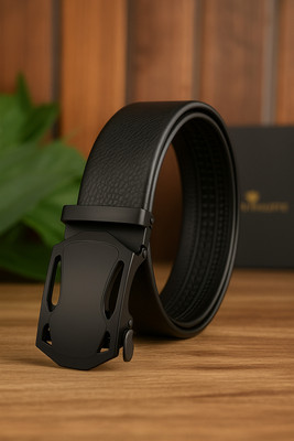 ZEVORA Men Casual Black Texas Leatherite Belt