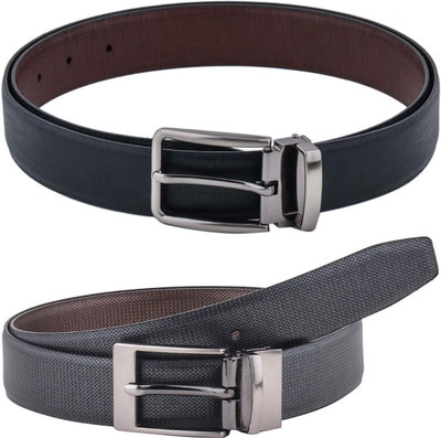 Pacific Gold Men Formal Brown, Black, Brown, Black Artificial Leather Belt