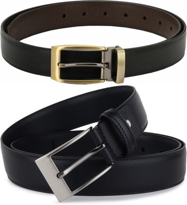 Pacific Gold Men Formal Black Artificial Leather Belt