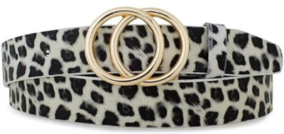 Icongadget Women Casual, Evening, Party White, Gold Canvas Belt