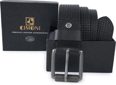 CIMONI Men Casual, Evening, Formal, Party Black Genuine Leather Belt