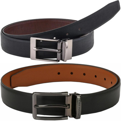 Pacific Gold Men Formal Brown, Black Artificial Leather Belt