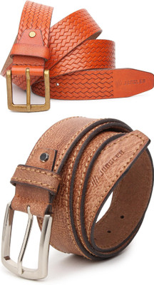 Jungler Men Evening, Party, Formal, Casual Tan, Tan Genuine Leather Belt