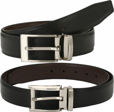 Pacific Gold Men Formal Brown, Black Artificial Leather Belt