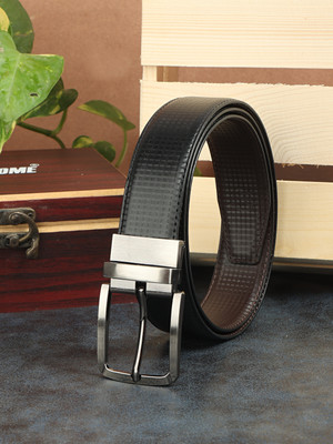 PROVOGUE Men Casual, Formal Black Texas Leatherite Reversible Belt