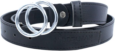 Niddleman Women Casual, Evening, Party, Formal Black Artificial Leather Belt