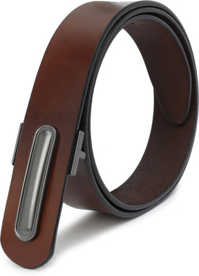 SunShopping Men Formal Brown Genuine Leather Belt