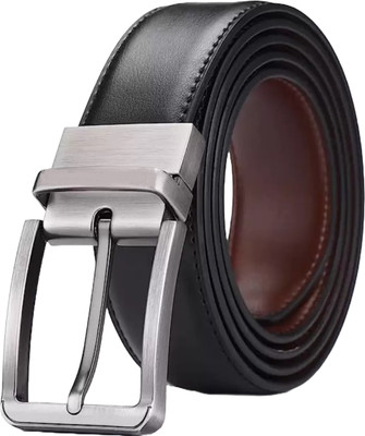 Kishore Enterprises Men Casual, Formal, Party Brown, Black Artificial Leather, Texas Leatherite Reversible Belt