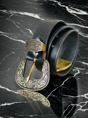 ROYAL CKIN Men Formal, Casual, Evening, Party Black Genuine Leather Belt