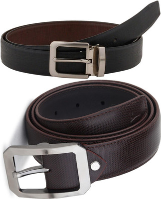 Pacific Gold Men Formal Black, Brown Artificial Leather Belt