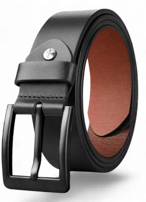KAEZR Men Casual, Evening, Formal Black Genuine Leather Belt