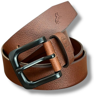 SAKB Men Tan Genuine Leather Belt