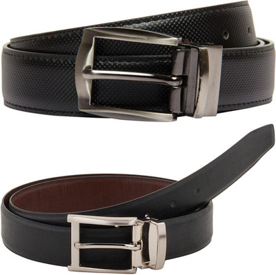 Pacific Gold Men Formal Black Artificial Leather Belt