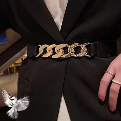 Bewise Women Casual Gold Artificial Leather Belt