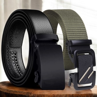 LOOPA Men Casual, Evening, Formal, Party Multicolor Artificial Leather, Nylon Belt