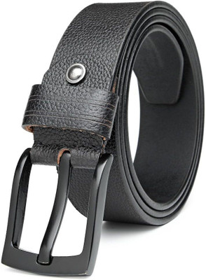 Mistercraft Men Casual Black Genuine Leather Belt