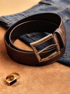 LEVI'S Men Casual Brown Genuine Leather Belt