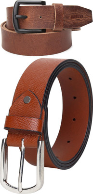Jungler Men Evening, Party, Formal, Casual Brown, Tan Genuine Leather Belt