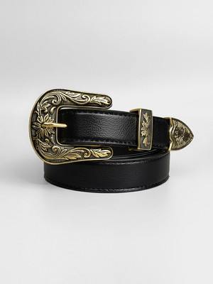 Punnu Women Casual Black Artificial Leather Belt