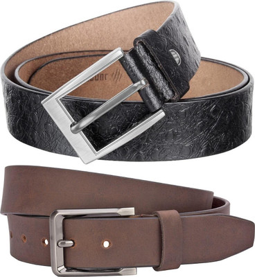 Jungler Men Evening, Party, Formal, Casual Black, Brown Genuine Leather Belt