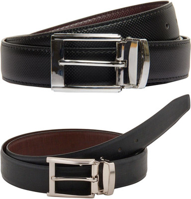 Pacific Gold Men Formal Brown, Black, Brown, Black Artificial Leather Belt