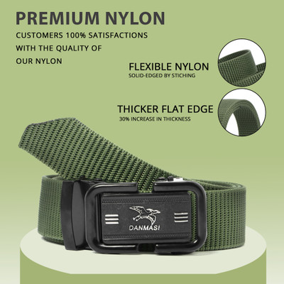 LYVI Men Casual Green Nylon Belt