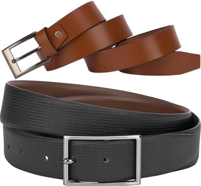 Jungler Men Evening, Party, Formal, Casual Brown, Black Genuine Leather Belt