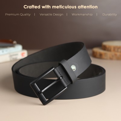 MoonHide Men Casual, Evening, Party Black Genuine Leather Belt