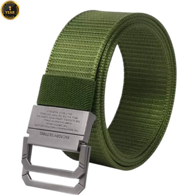 VILDTH Men Casual Green Nylon Belt