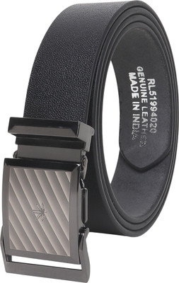 LOOPA Men Formal, Casual, Evening, Party Black Genuine Leather Belt