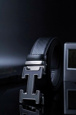 Locksloops Men Casual Black Artificial Leather Belt