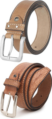 Jungler Men Evening, Party, Formal, Casual Beige, Tan Genuine Leather Belt