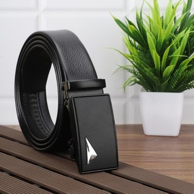 Just Leathertouch Men & Women Casual, Evening, Formal, Party Black, Silver Genuine Leather, Synthetic, Plastic, Metal Belt