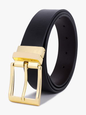 Roadster Men Formal Black Genuine Leather Reversible Belt