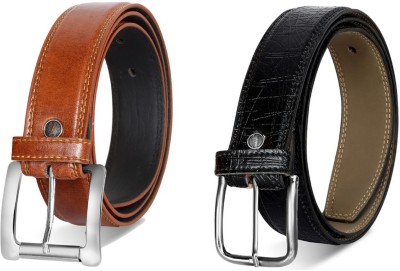 LOREM Men Party, Party, Formal, Casual Black, Orange Artificial Leather Belt