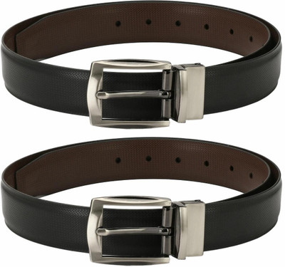 Pacific Gold Men Formal Brown, Black, Brown, Black Artificial Leather Belt