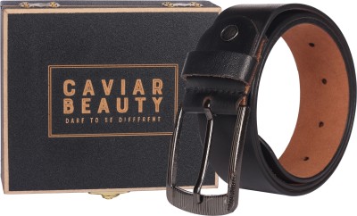 Caviar Beauty Men Party, Evening, Casual, Formal Black Genuine Leather Belt