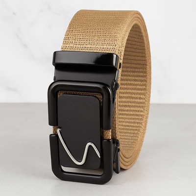 PROVOGUE Men Casual, Formal, Party, Evening Beige Nylon Belt
