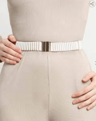 Bestmoon Girls Casual, Formal, Party White, Gold Synthetic Belt