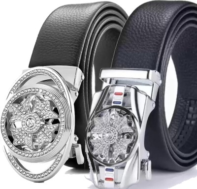 JKM COLLECTION Men Casual Black Synthetic Belt