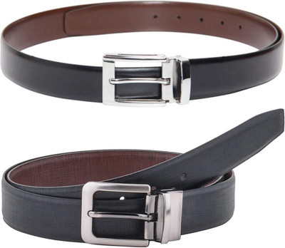 Pacific Gold Men Formal Brown, Black, Brown, Black Artificial Leather Belt