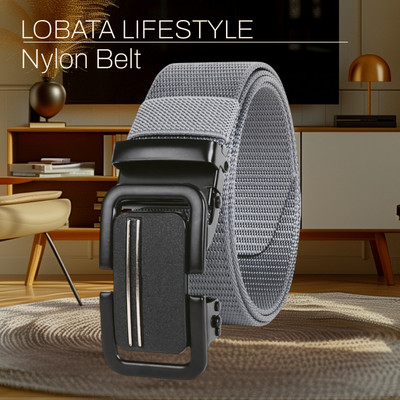 LOBATA LIFESTYLE Men Casual Grey Nylon Belt