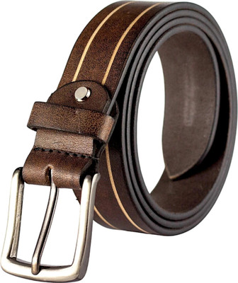 Crabby Hunt Men Casual, Party, Evening, Formal Brown Genuine Leather Belt
