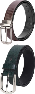 Jungler Men Evening, Party, Formal, Casual Brown, Black, Green Genuine Leather Belt